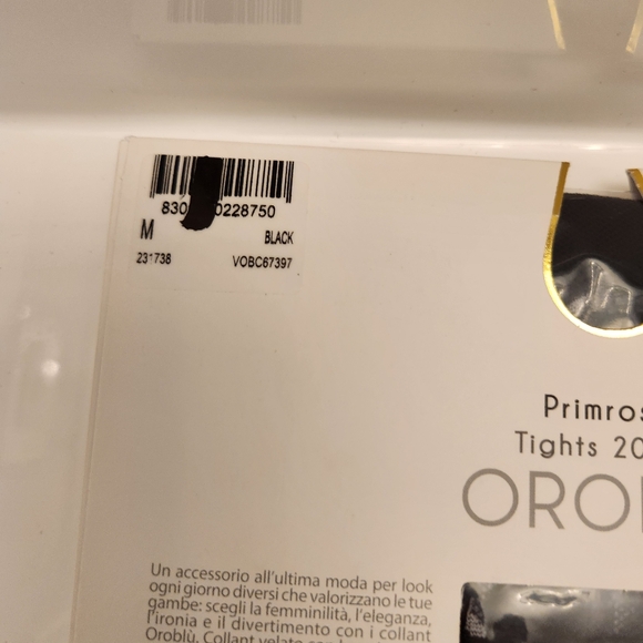 OROBLU Primroses Sheer Tights 20 Denier Size M Black - Picture 7 of 9